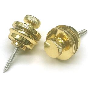 2PCS Big Flated Head Guitar Bass Security Strap Locks Systems Buttons for Fender Strat Tele Electric Acoustic Guitar Bass Parts (Chrome)