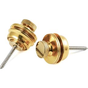 Electric Guitar Bass Security Strap Locks Electroplated black Flated Head Easy Install and Quick Release Strap Lock for Fender Strat Tele Les Paul Classial Acoustic Electric guitars Bass 2 PCS