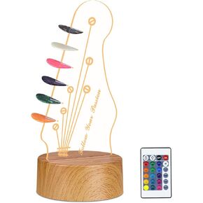 Light Up Guitar Pick Holder, Acrylic Guitar Pick Display,16-Color Luminous Pick Storage Rack,For Acoustic Electric Bass Ukulele Violin, Gift For Music Lovers Guitar Players