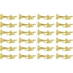 VOSAREA 24pcs Musical Instruments Ornaments Miniature Music Trumpets Brass Trumpet Photo Props Christmas Tree Mini Trumpet Model Pendants Hanging Decoration for Christmas DIY Wreath Party