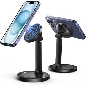 2 Pack Mag-Safe Charger Stand 15W Magnetic Wireless Charging Station for iPhone 15 14 13 12 Pro/Pro Max/Plus/Mini Magnet Wireless Charging Station/Pad with LED Light for AirPods 3/2/Pro/Pro 2