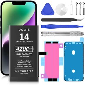 Battery for iPhone 14 Plus, [Upgrade] 5200mAh Ultra High Capacity Replacement Battery for iPhone 14 Plus 6.7 Inch A2886, A2632, A2885, A2896, A2887 with Professional Replacement Tool Kits