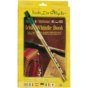 Waltons 1504 Tin Whistle, Brass, D-Tube, Instruction Manual Included in 6 Languages (Japanese Language Available)