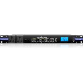 Sound Town Rack-Mountable AC Power Conditioner/Sequencer with 10 outlets, Aluminum Panel, Surge Protection, Voltage Display, for Stage, Studio, Home Theater (STPS-A28)
