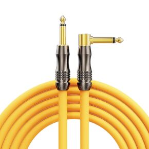 Guitar Cable 10ft, Pro Instrument Guitar Amp Cord Right Angle, Flexible Durable Quarter Inch Electric Guitar Cable Compatible with Bass, Pedals, Speaker for Studio and Stage