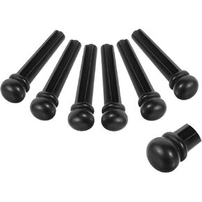 6 PCS Acoustic Guitar Bridge Pins Pegs Ebony Guitar Bridge Pins Replacement Parts, Guitar Bridge Pins Replacement Guitar End Pin Set for 6 & 12 String Acoustic Guitar (Pure Ebony) in Saudi Arabia