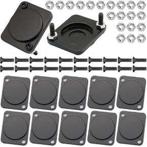 12 Pack Panel-Mount Blank Plate - D-Series Zinc Alloy Rack Mount Plate for Chassis Connectors and XLR Connectors, With Installation Screw and Nut