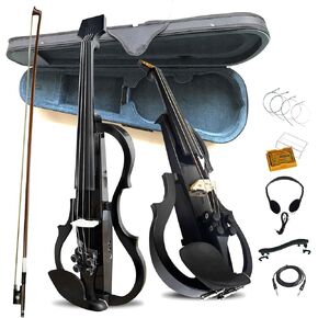 Electric Violin Full Size 4/4,Professional Electric Violin for Adults,Teens,Electric Fiddle with Pro Pick up -Black-ZNDS-2301