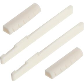 4PCS 6 String Acoustic Guitar Bone Bridge Saddle and Nut Made of Real Bone, Guitar Bridge Saddle (2 Pair)