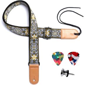 Ukulele Strap, Hawaiian Jacquard Blue Starry Ukelele Shoulder Strap, Suitable for Soprano Concert Tenor Baritone String Instruments