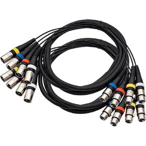 4 Channel XLR Snake Cables 20FT, 4 Colored XLR Male to Female Microphone Patch Cable, Pro Audio Recording Snake Cable for Recording,Live, Stage, Studios in Kuwait