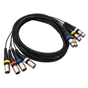 4 Channel XLR Snake Cables 20FT, 4 Colored XLR Male to Female Microphone Patch Cable, Pro Audio Recording Snake Cable for Recording,Live, Stage, Studios