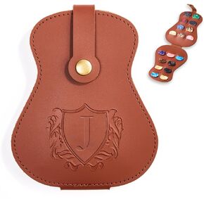 InnoBeta Personalized Guitar Picks Holder for Men, Women, PU Leather Guitar Gifts Plectrums Bag with Initials for Guitar Players, Lovers, Teacher - K