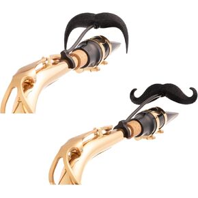 Sax-stache 2.0 - [2-Pack] Clip-on Mustache for Alto Saxophone, XL and Handlebar Combo Version, by Brasstache