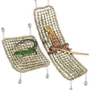 2 Pieces Bearded Dragon Hammock Large, 30" x 7" Reptile Hammock, Lizard Hammock,Bearded Dragon Climbing Habitat Tank Accessories,Reptile Bridge for Chameleon Hermit Gecko Snakes