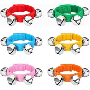 12 Pcs Christmas Wrist Jingle Bells,Bracelets Hand Bell Band Instrument Percussion Musical Ankle Bell for Kids,Party Favors,Green Red