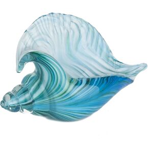 Beachcombers Teal Glass Conch Shell Blue