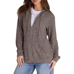 Zip Up Hoodie Women Oversized Sweatshirt Long Sleeve 2024 Fall Outfit Lightweight Jackets Workout Clothes