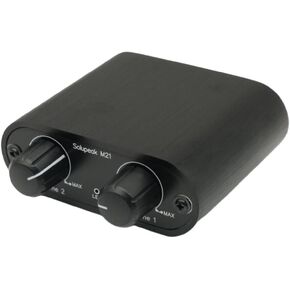 2 Channel 3.5mm Stereo Mini headphone Audio Mixer Audio Mixing Console Powered Mixer M21