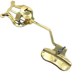 Trombone Lyre Sheet Music Holder Clip Trumpet Marching Lyre Metal Clamp-on Trombone Marching Lyre for Marching Band Beginner Practicing Gold