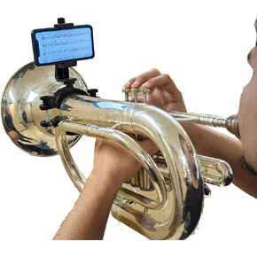 Low Brass XL Phone Lyre 2"-4" for Marching Baritone, Euphonium, Bass Trombone, and More. Brass Horn Instrument Accessory
