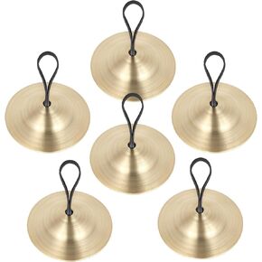 6 Pieces Finger Cymbals, Brass Musical Instrument, Belly Dancer Finger Dance Accessories, Percussion Zills Instruments