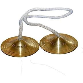 BRASS METAL MANJIRA MANJEERA HAND CYMBALS PERCUSSION KIRTAN POOJA HARE KRISHNA