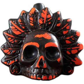 Aztec Death Whistle, Up To125+ Decibels Loud Real Screaming Aztec Death Whistle Loudest, Real Screaming Aztec Death Whistle Authentic Human Sounding Screams Aztec War Whistle(Orange)