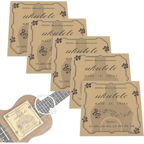 5 Set Nylon Ukulele Strings, Ukulele Strings for Soprano Concert Tenor Ukulele 21 23 26 Inch, Replacement Ukulele Strings Kit