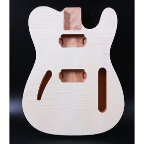 DIY Electric Guitar Body Blank Mahogany Flame Maple Veneer Unfinished Bolt On Heel Tele Guitar Electric Guitar Body Unfinished(TL-FL-F)