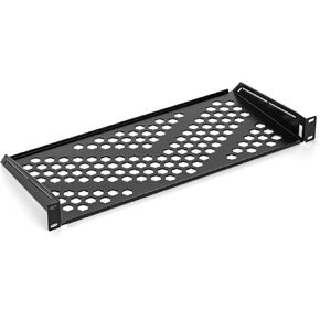 1U Rack Shelf, Vented Cantilever Universal Rack Mount Shelf, 10.5" Deep, Heavy-Duty Server Rack Shelf for 19" Equipment Rack & Cabinet, 60 lbs Capacity