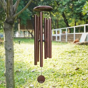 45'' Large Wind Chimes for Outside - Memorial Wind Chimes Deep Tone Outdoor, Sympathy Wind Chimes for Patio,Backyard, Garden,and Outdoor Decor,Brown