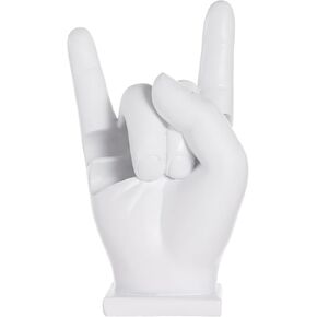 Rock Hand Drumstick Display Holder, Fun Gesture Shaped Drumstick Display Stand, White Resin Drumstick Holder, Drumstick Stand with Stable Base for Drummers Stick & Mallet Bags & Cases