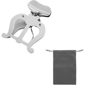 Trombone Marching Lyre Clip, Silver Clamp-On Holder With Storage Bag Portable Sheet Music Clip Folder Instrument Replacement Accessories for Practicing Beginners Marching Band