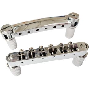 sdwutong Roller Saddle Tailpiece Chrome Tune-O-Matic Bridge with Roller Saddles for Les Paul LP SG Style Electric Guitar Parts