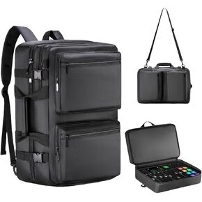 DJ Mixer Case Compatible with RODECaster Pro, RODECaster Pro II,RODECaster Duo, DJ Backpack with Multi-Pockets for DJ Equipment,Audio Mixer Travel Case Bag|Rodecaster Pro 2 Case for Podcast Equipment