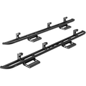N-Fab RKR Step System for Jeep Wrangler JLU | Cab Length, Tubular Steel, Textured Black | J184RKRS4 | Fits 2018-2024 Jeep Wrangler JLU 4-Door, SRW Gas