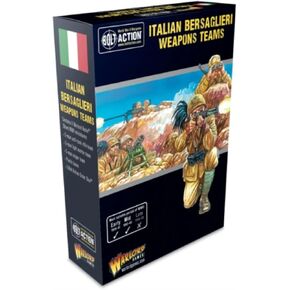 Warlord Bolt Action Bersaglieri Weapons Team 1:56 Tabletop Miniatures - Plastic Paintable Miniature WWII Soldiers Set, Unpainted Table Top 28mm Military Minifigures for Adults - Gaming Figurines Pack