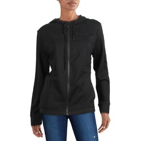 Anne Klein Women's Serenity Knit Zip Front Raglan Sleeve Hoodie