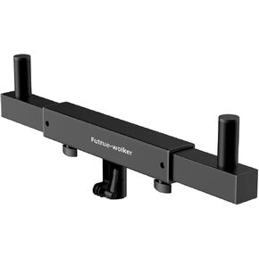 Dual Speaker Mount, Pa Speaker Pole 35mm Speaker Mount Bar for Subwoofers Width Adjustable 16.7" - 23.7" Support 132lbs Speakers