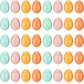 Yeshone 40 Pcs Egg Shakers Musical Instruments Percussion Maracas Egg Easter Basket Plastic Easter Egg Hunt for Preschool Kindergarten DIY Painting Music Dancing, 4 Boho Colors