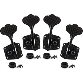 Carbon Fiber Bass Machine Head 2R2L Open Frame Tuners Tuning Key Pegs Replacement for Electric Jazz Guitar Bass or Precision Instruments 1:28 Ratio Gear