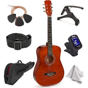 Classical Acoustic Guitar For Kids By MasterPlay- 30" Beginner Guitar For Learners- Accoustic String Guitar Starter Kit: Guitar Bag, Tuner, Strap, Extra Strings, Picks, Wash Cloth, Capo (wood)