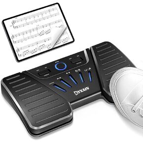 Wireless Page Turner Pedal, Bluetooth Page Turner Pedal for iPad, Rechargeable Music Page Turner Foot Pedal for Tablets Phones App Anti-slip Slient Foot Switches