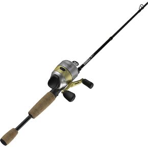 Zebco 33 Gold Spincast Reel and 2-Piece Fishing Rod Combo, Fiberglass Rod with Comfortable Split-Grip Cork Handle, Instant Anti-Reverse Fishing Reel