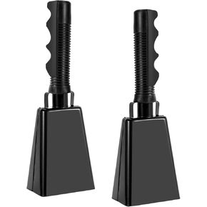 2 Pack Cowbell, 9 Inch Noise Maker Cowbells for Sporting Events, Football Games, Stadiums, Party, Concert, Graduations, School, Farm Ranch, Percussion Noise Makers with Handle