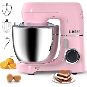 Stand Mixer, 6QT 10-Speed Tilt-Head Electric Kitchen Stand Mixer, Food Mixer with Dishwasher-Safe Dough Hook, Egg Whisk, Flat Beater for Baking, Cake and Most Home Cooks (Red)