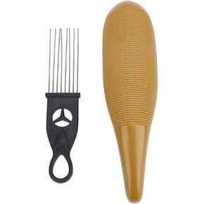 Guiro Instrument, Stainless Steel and ABS Fish Shape Latin Percussion Instrument with Scraper, Clean Sound, Beginners Learning Musical Instrument, Parties and Band Performances