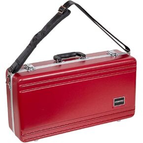 Crossrock Bb Trumpet Case | ABS Molded Hardshell with Security Lock, Metal Feet, and Detachable Strap-Red (CRA862TRRD)