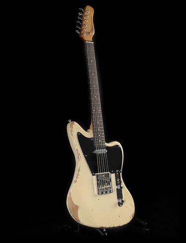 جيتار كهربائي KGD Relic Telemaster، رقبة خشب القيقب المحمص ولوحة أصابع من خشب الورد، جوز عظم، جيتار بقايا 6 أوتار، احترافي/حجم كامل/جيتار كهربائي للبالغين in Kuwait